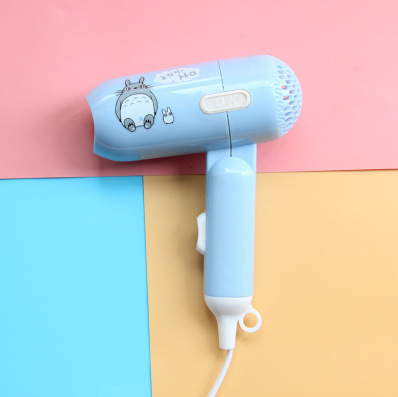 Mini Folding Cartoon Hair Dryer Student Dormitory Small Power Hair Dryer Travel Portable Two-Gear Small Household 