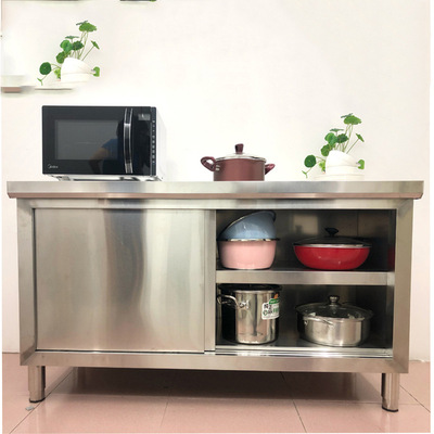 双通定制不锈钢拉门工作台单通操作台砍骨烘焙桌包子早餐饮店组装