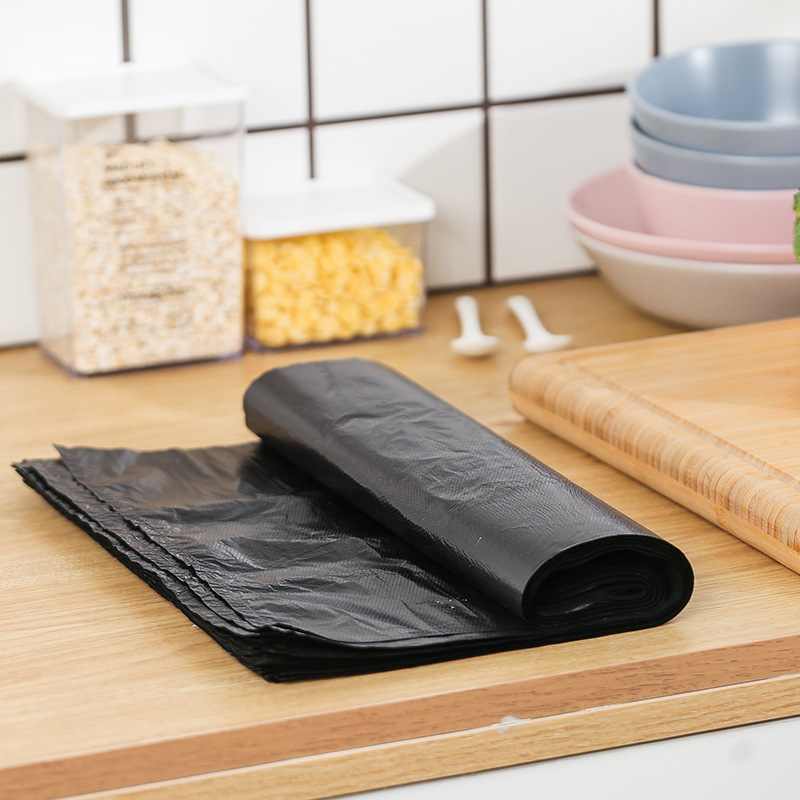 Factory Wholesale Large Portable Vest Garbage Bag Thickened Black Bag Kitchen Household Disposable Garbage Bag