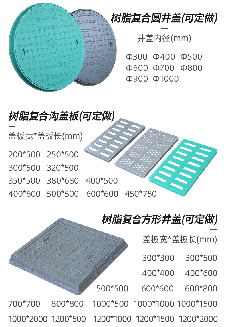 厂家直销 树脂复合材料沟盖板 树脂水沟盖板 排水沟盖板雨水篦子