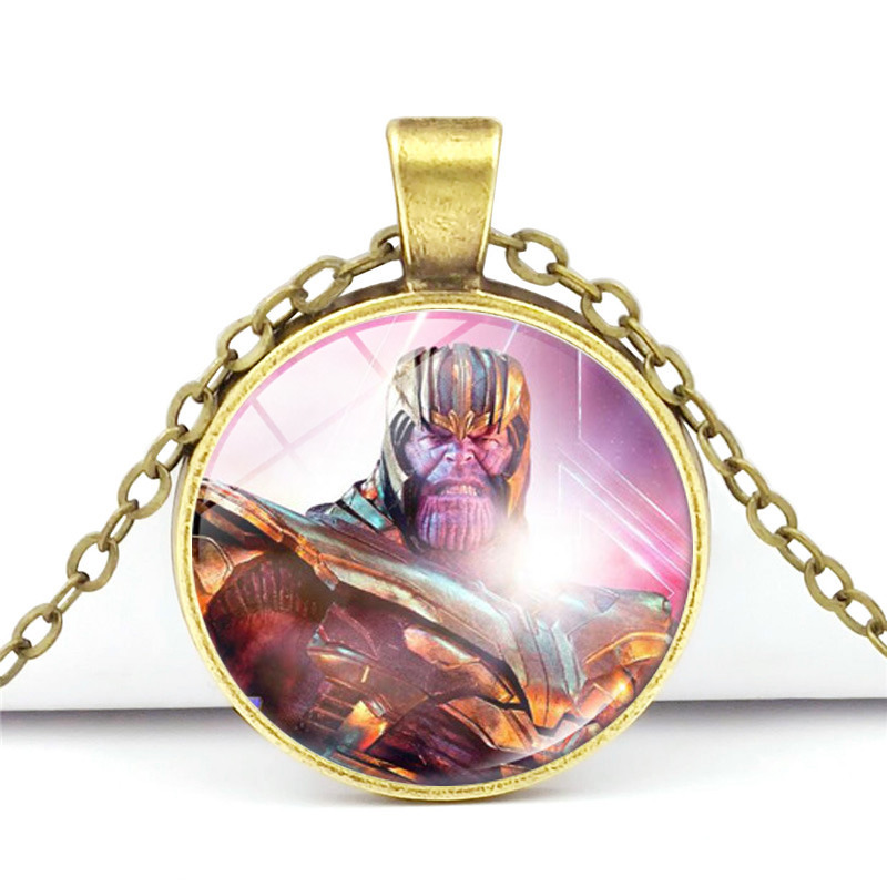 跨境新品配饰 漫威复仇者联盟灭霸时光宝石复古流行吊坠项链饰品