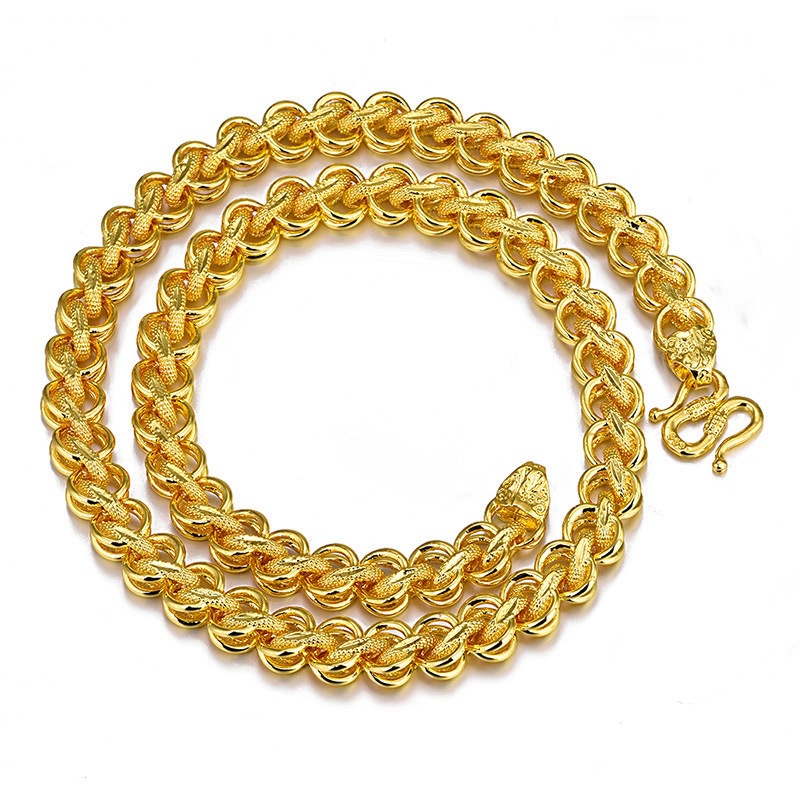 金店同款霸气男士福字泰国链黄铜镀金项链 男款时尚饰品货源批发