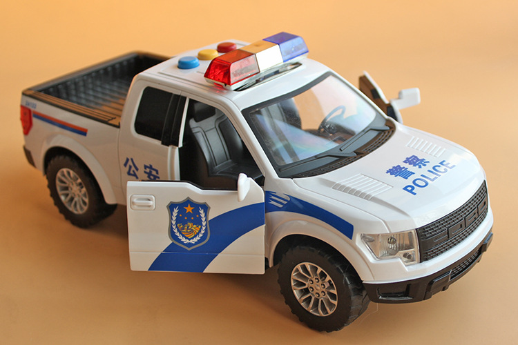 林达惯性车8045拖车仿真警车会讲故事的海警救援车男孩小汽车模型