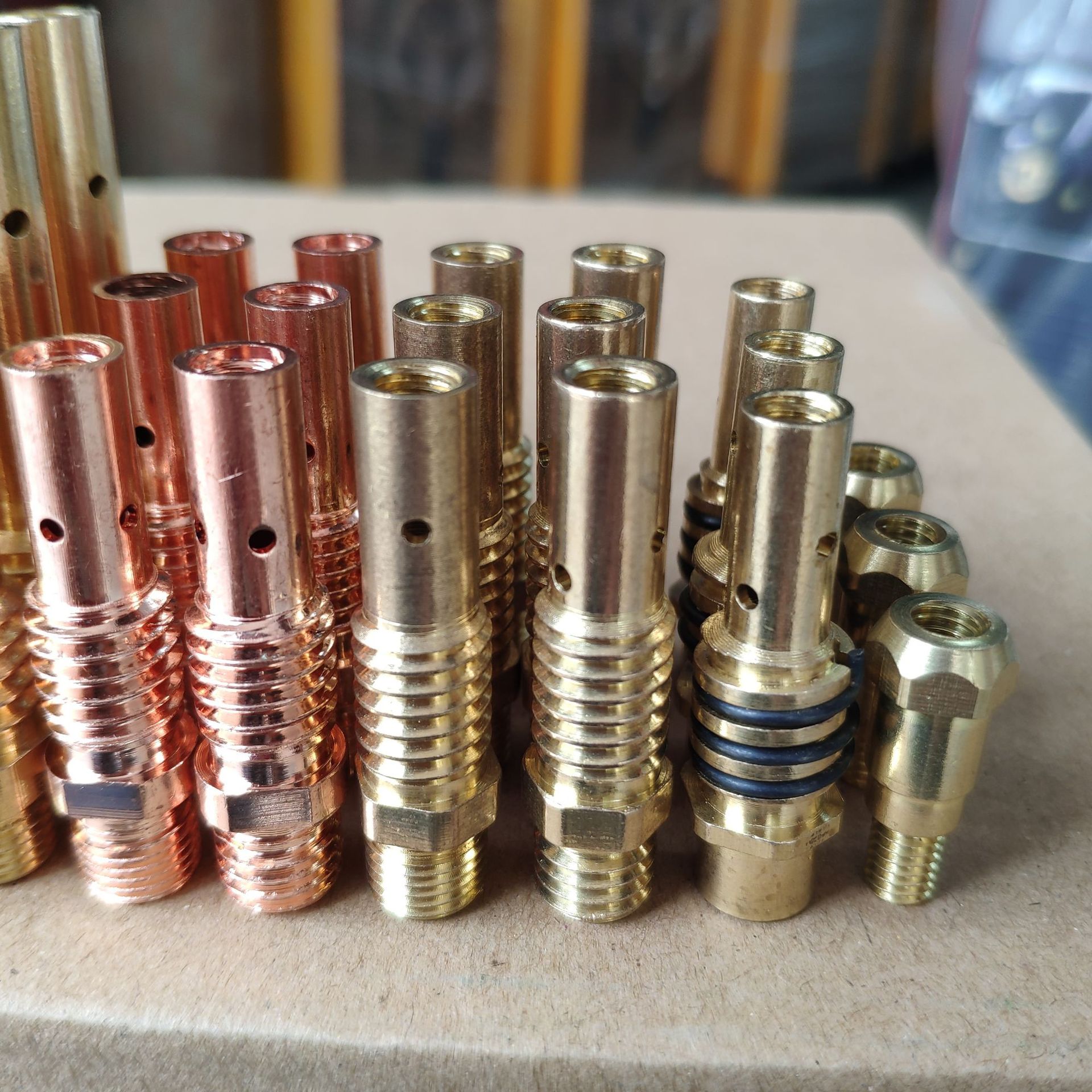 批发宾采尔15ak黄铜连接杆 导电嘴座 二氧化碳焊枪配件