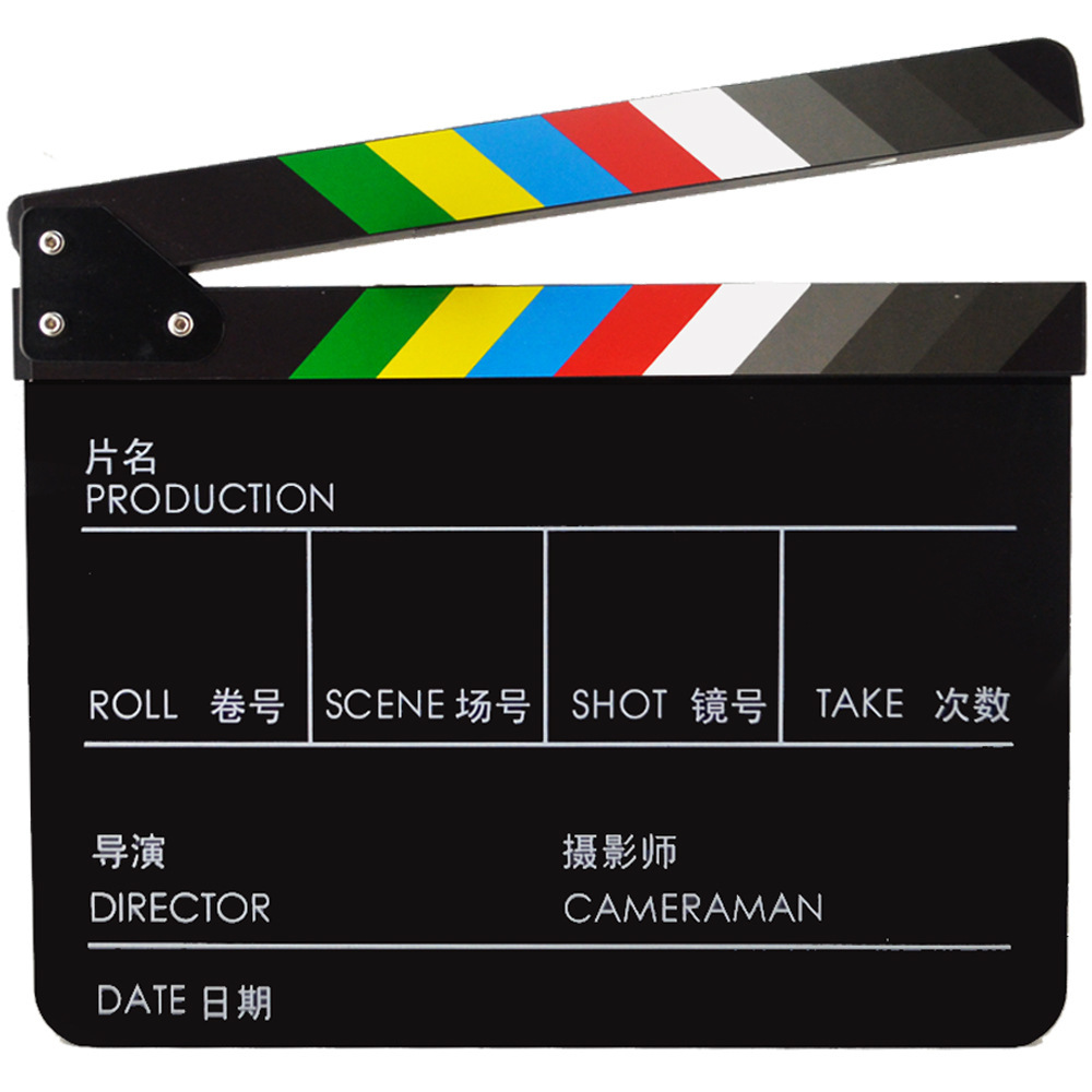 辉摄lightupfoto厂家直销彩色黑板中英电影拍板场记板打板亚克力