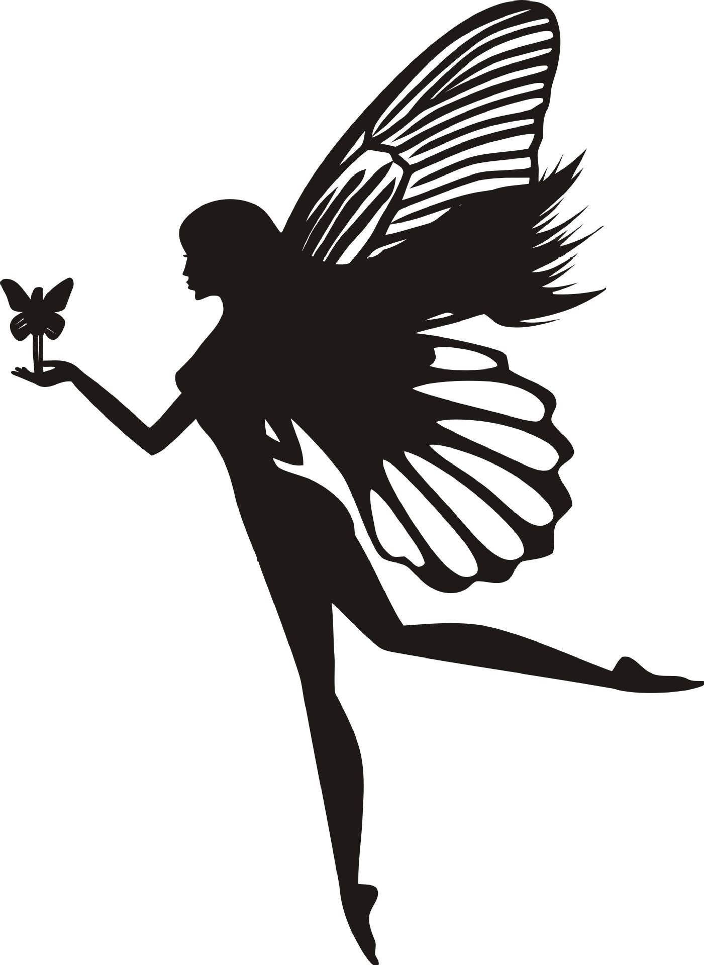 精灵花草镂空独角兽 黑色天使翅膀女孩 节日蝴蝶仙子装饰卡片定制