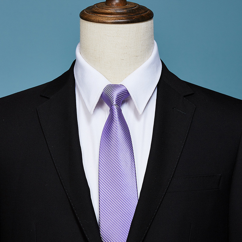 领带男士正装商务紫色学生职业结婚新郎韩版西装衬衫领带厂家