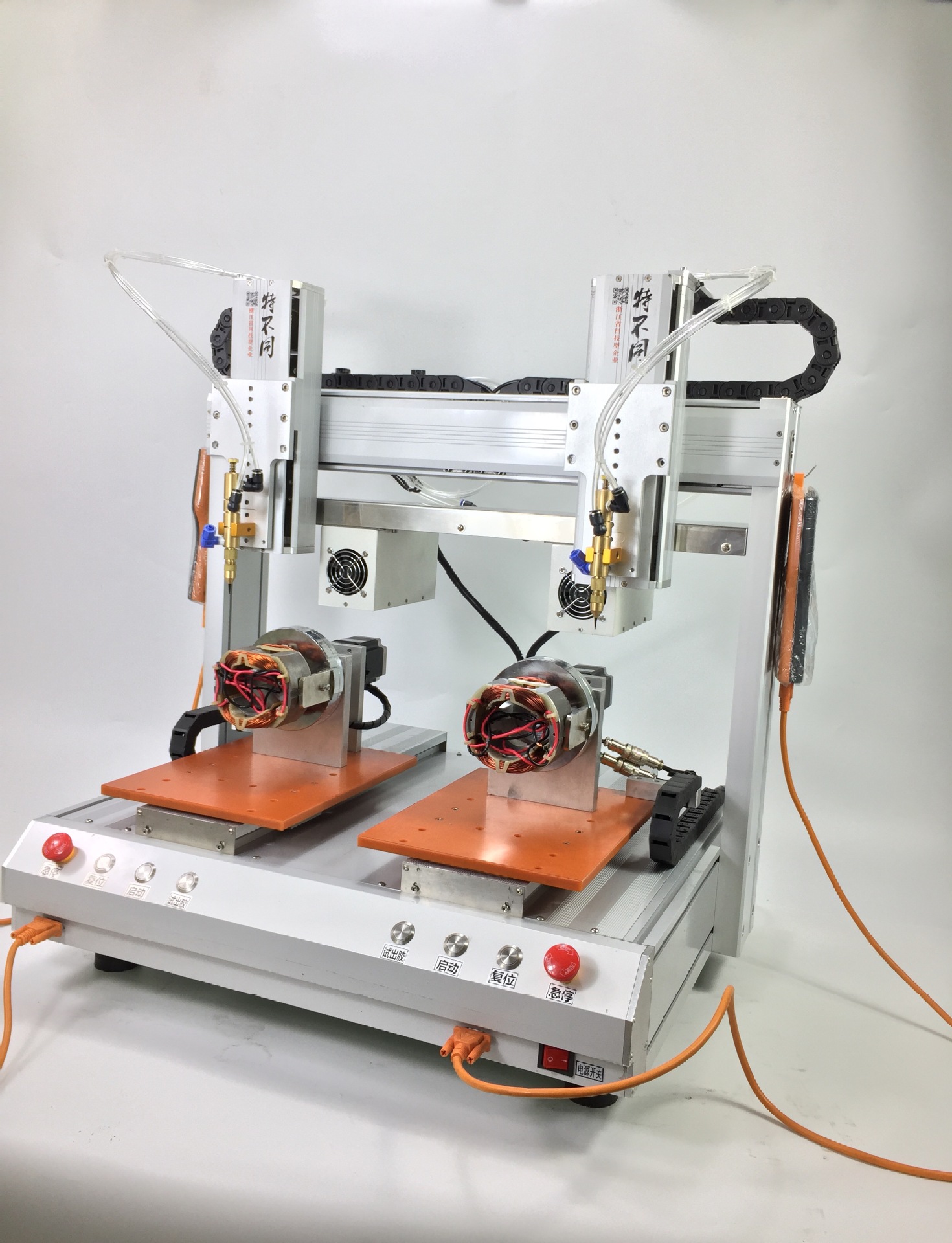 双头双工位全自动点胶机uv胶无影胶点胶机带紫外线固化灯