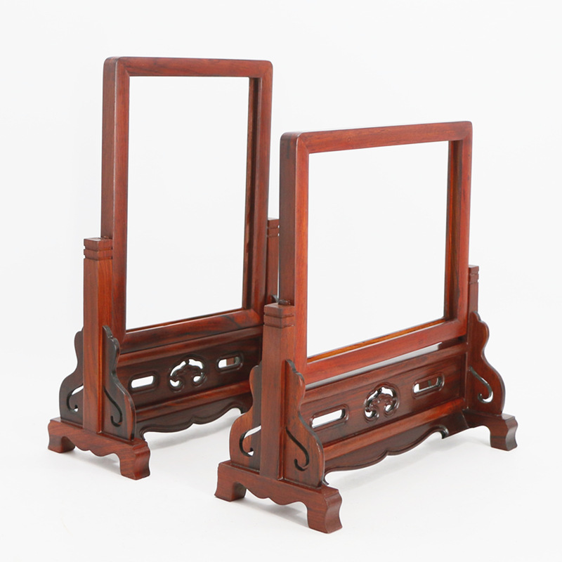 红木框架 花枝木明式插屏框架 台屏小屏风摆件框 实木相框
