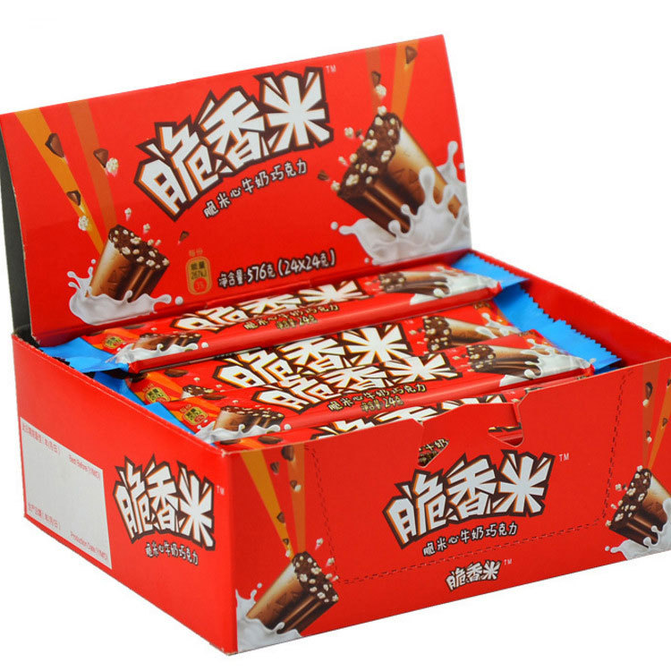 德芙脆香米牛奶夹心巧克力24g*24片 奶香白脆米心休闲零食品