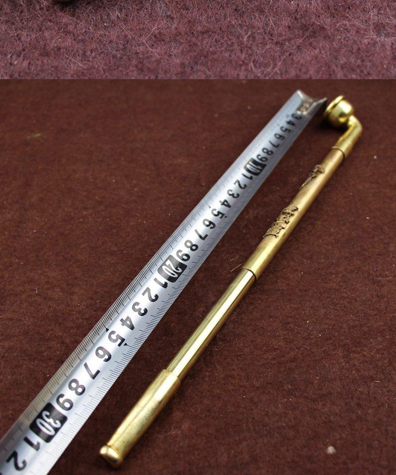 黄铜烟杆仿古老式长烟丝杆30厘米现代工艺品摆件一件代发铜旱烟杆