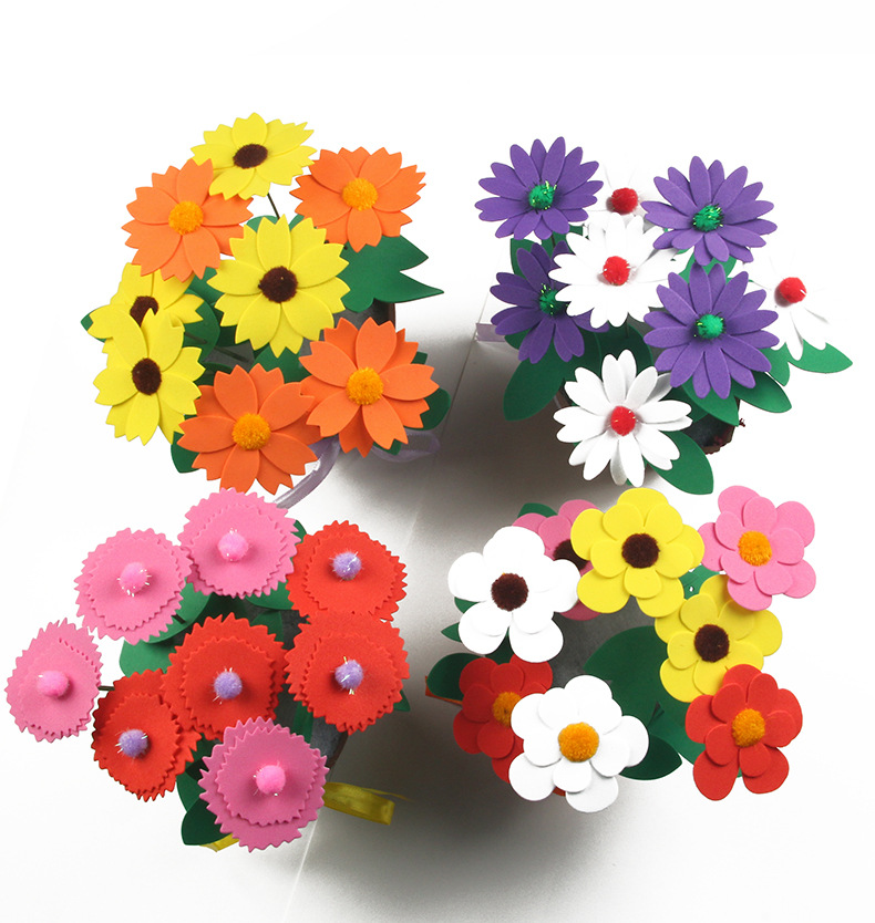 eva海绵纸手工diy制作材料泡沫纸花盆材料包幼儿园儿童教师节礼物