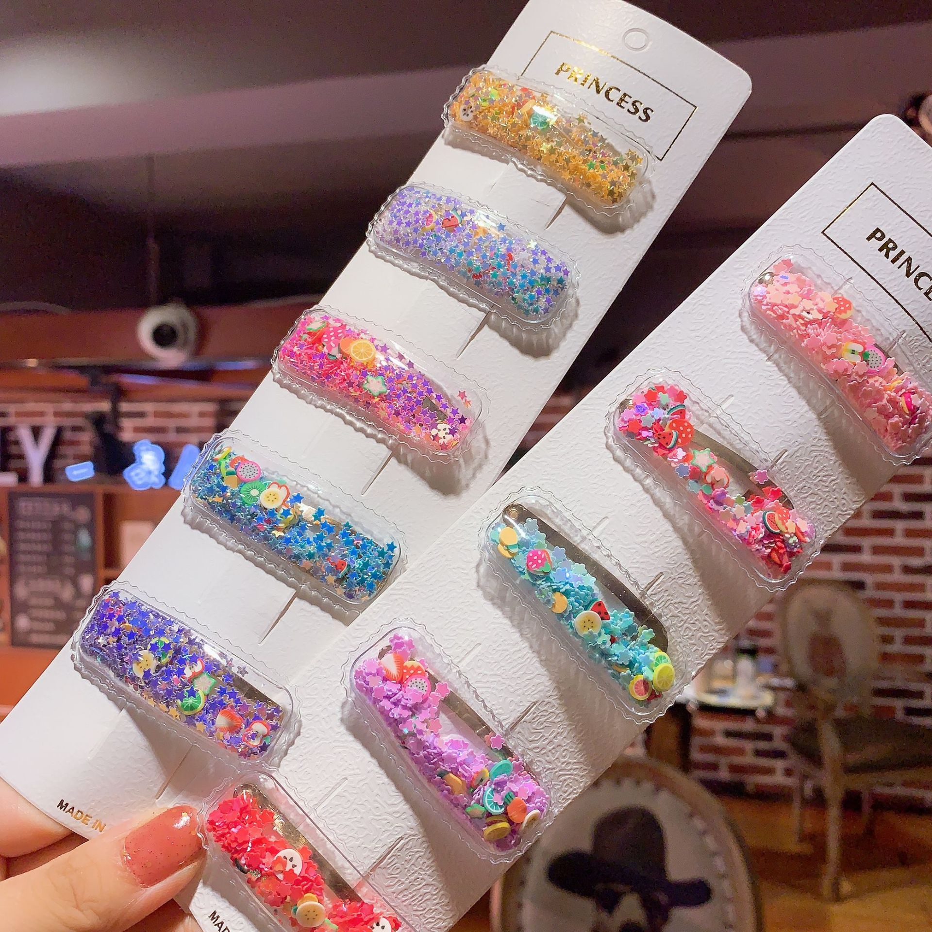 韩国流沙发夹ins网红bb夹发卡透明边夹少女儿童亮晶晶夹子头饰品