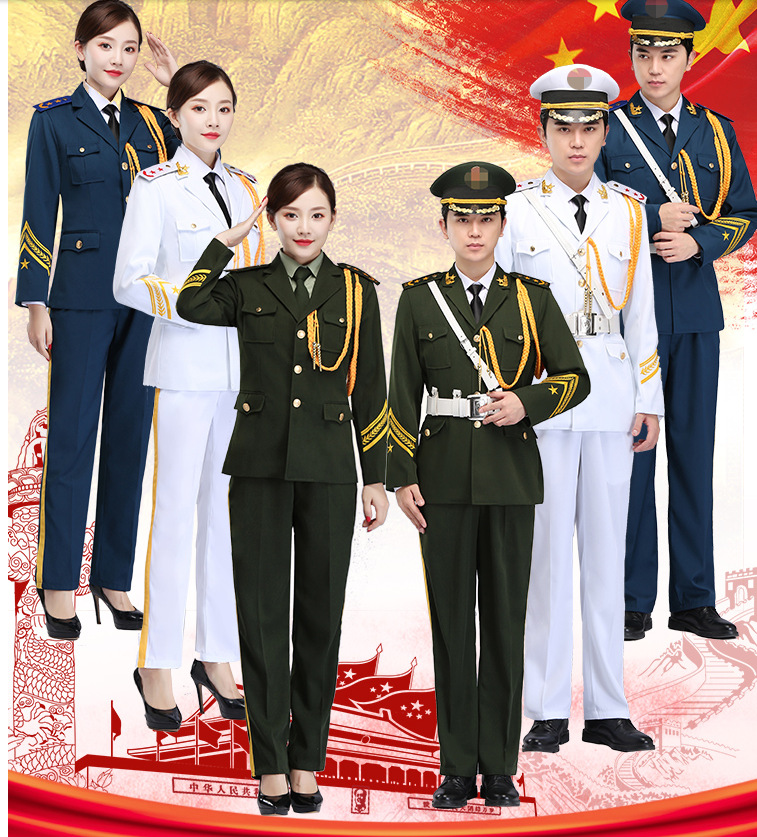 军装礼服班升旗手服装军鼓乐队演出服三军仪仗队成人男女套装