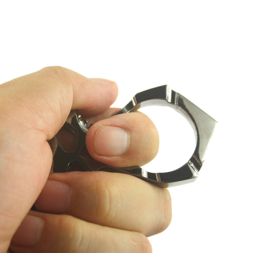 外贸礼品单指骷髅指扣 玫瑰刺指虎 破窗拳刺手扣户外防身钥匙挂件