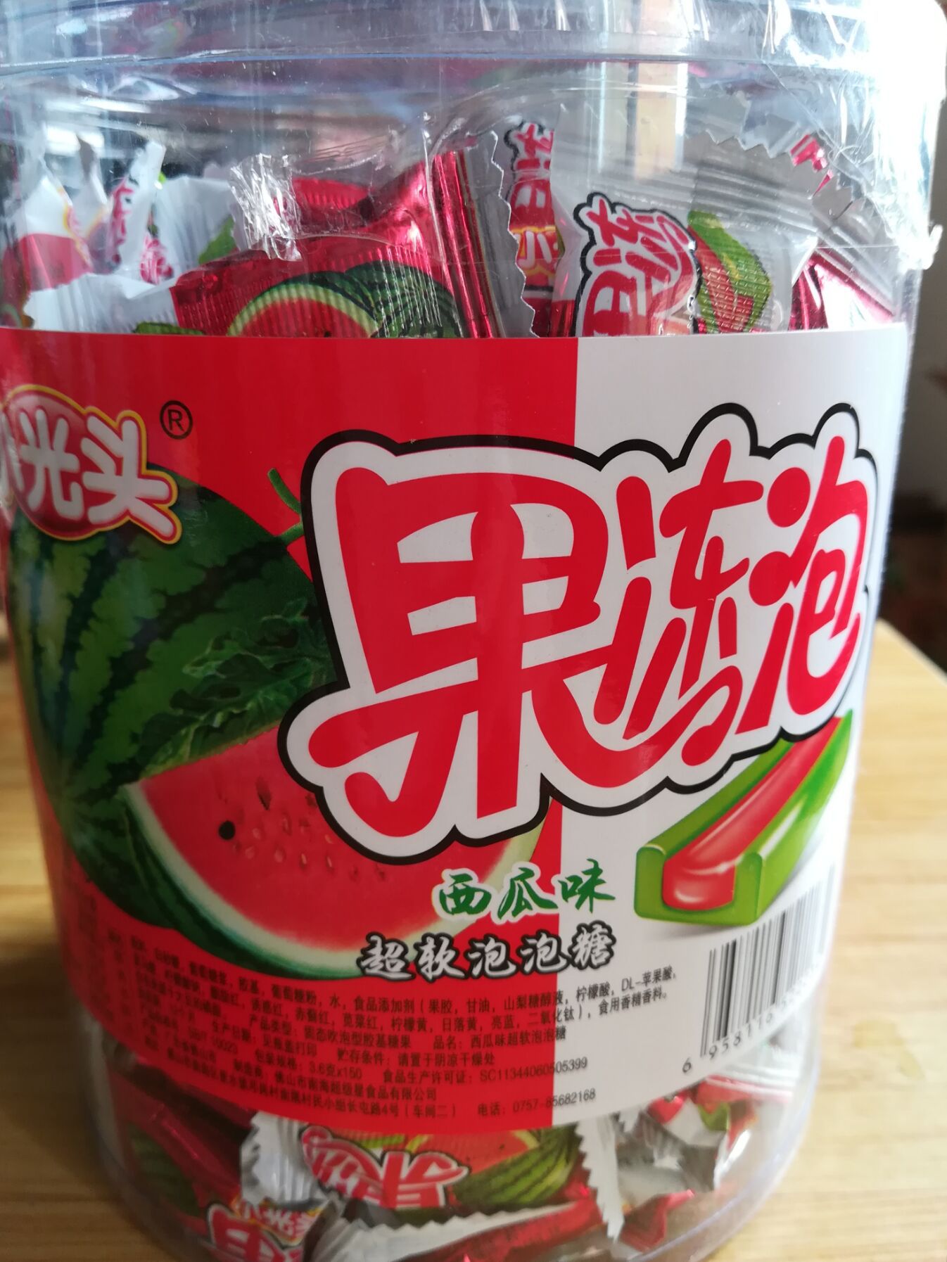 小光头540g小光头果冻泡西瓜味超软泡泡糖