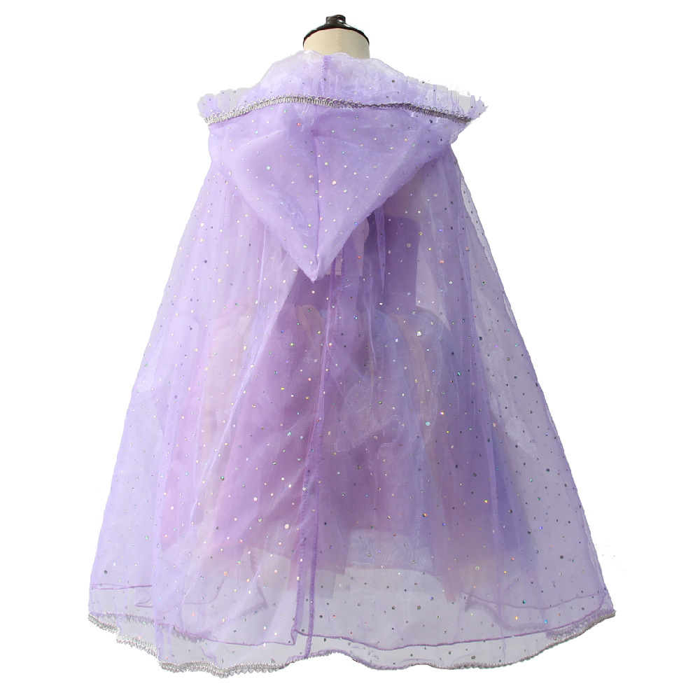 夏季女童连帽小马披风防晒服公主外搭斗篷冰雪奇缘爱莎公主宝莉