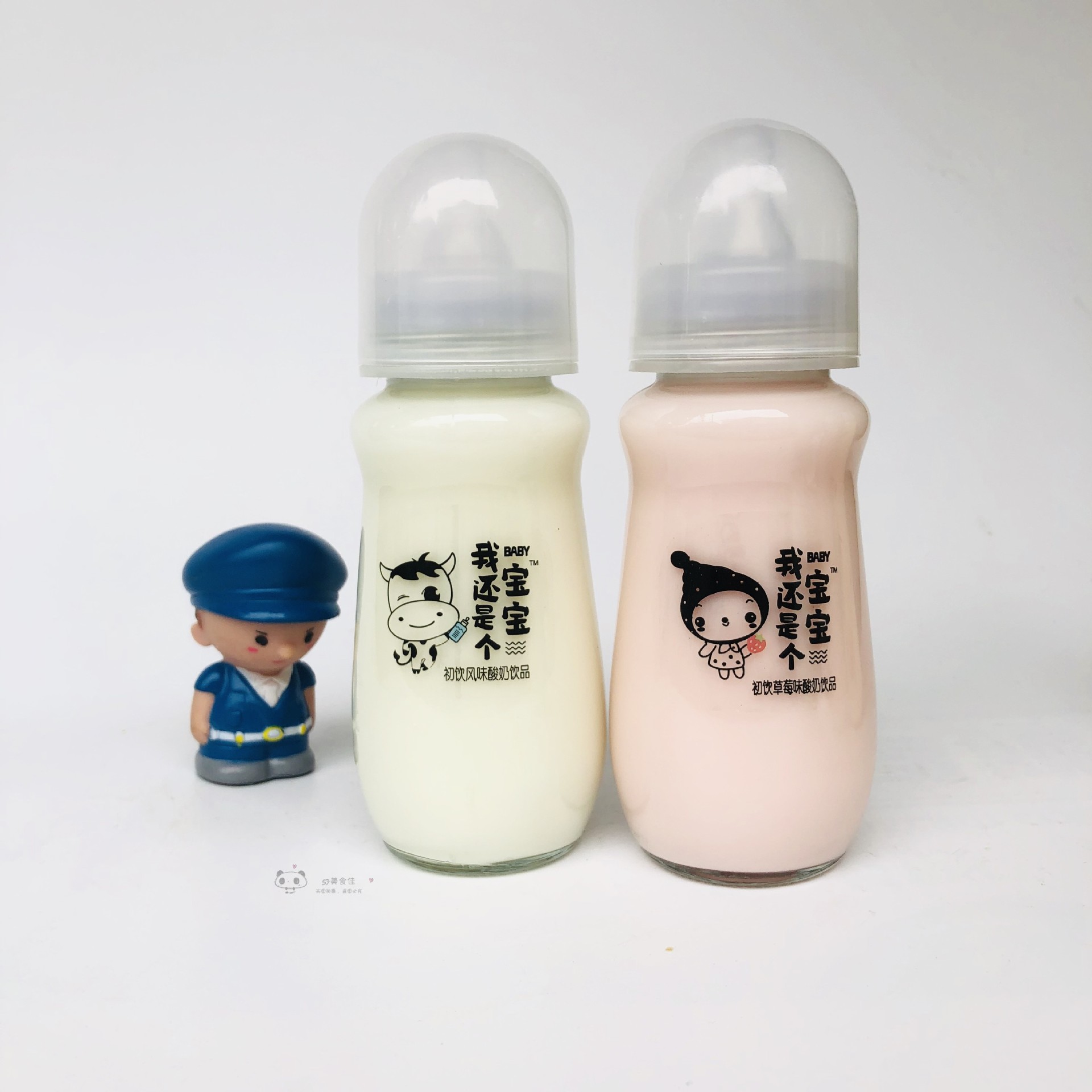 初饮酸奶玻璃瓶奶嘴 夏日热销280mlx20瓶整箱批发