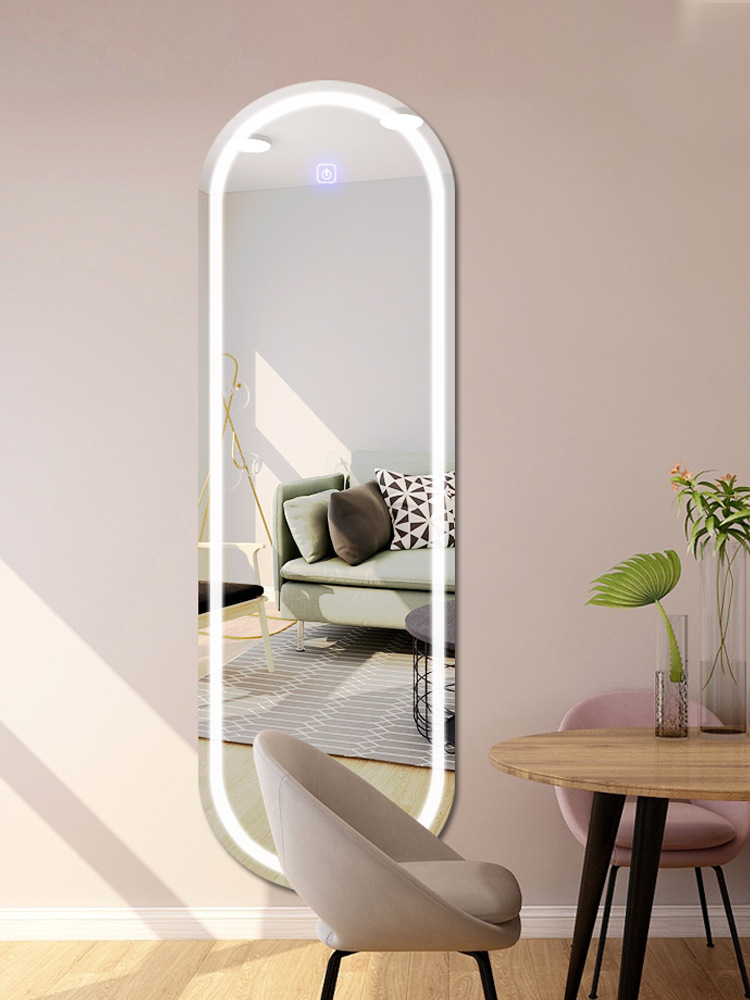 ins网红镜子智能led灯镜穿衣镜全身镜家用试衣镜带灯少女卧室壁挂