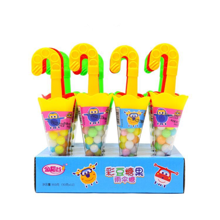 金稻谷30克雨伞造型玩具糖果幼儿园儿童零食创意糖玩批发水果软糖