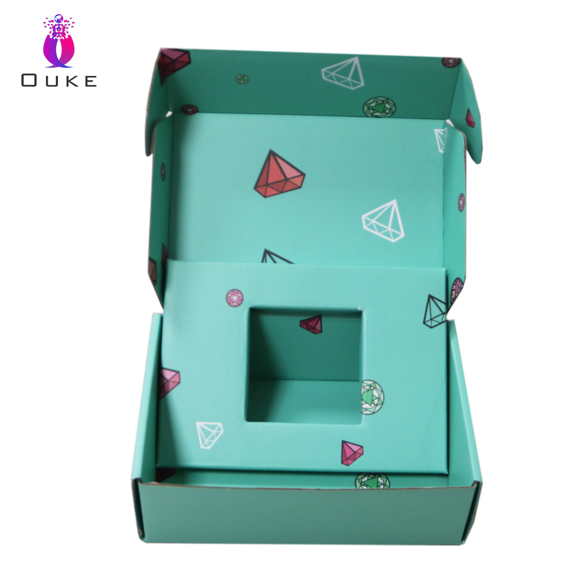 首饰礼品邮寄打包盒项链彩色特硬飞机盒耳环包装折叠快递纸盒定制