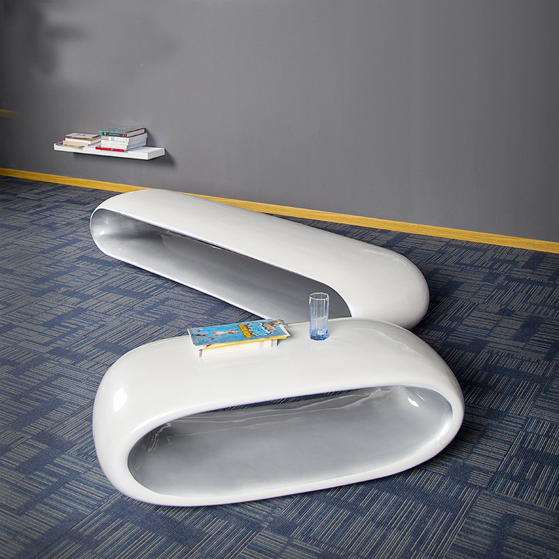 现代简约环形商场美陈座椅极简欧式会所休闲椅流线型个性艺术长椅