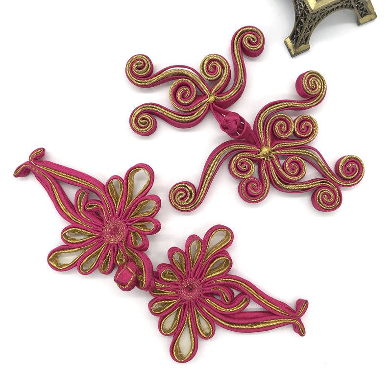 盘扣苏斯桃心梅花扣盘扣古典民主风旗袍扣手工铜丝定型布纽扣