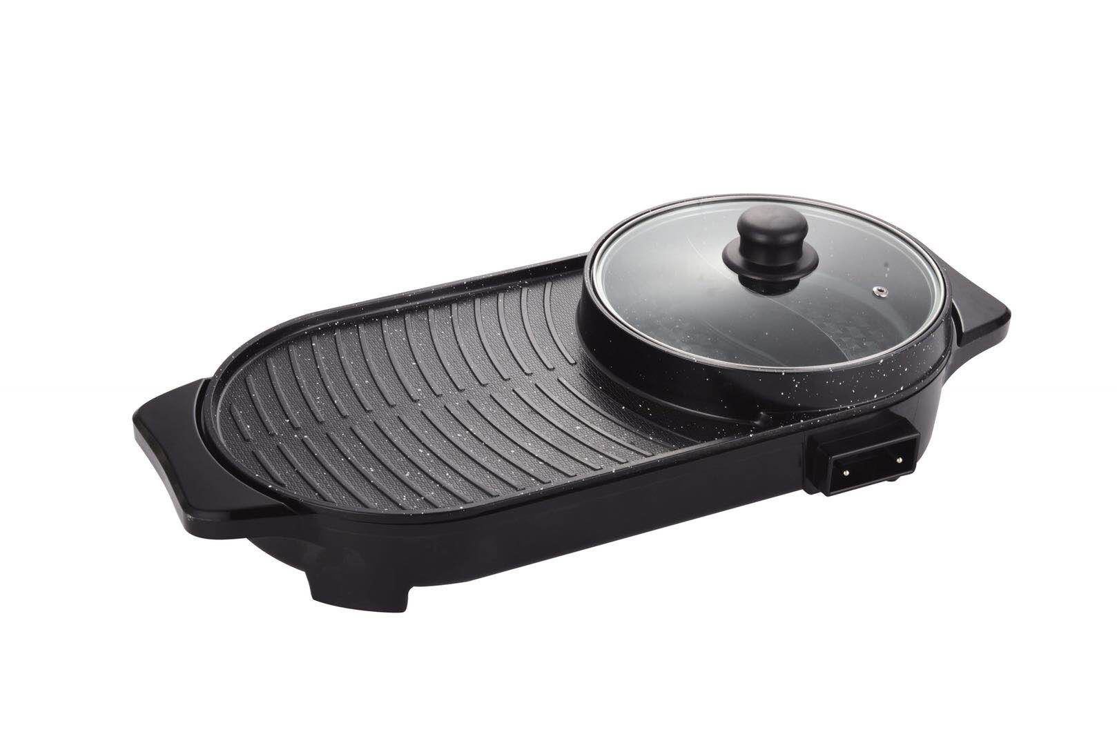 源头厂家商用可分离涮烤锅多功能不粘电烤炉家用大号插电鸳鸯锅