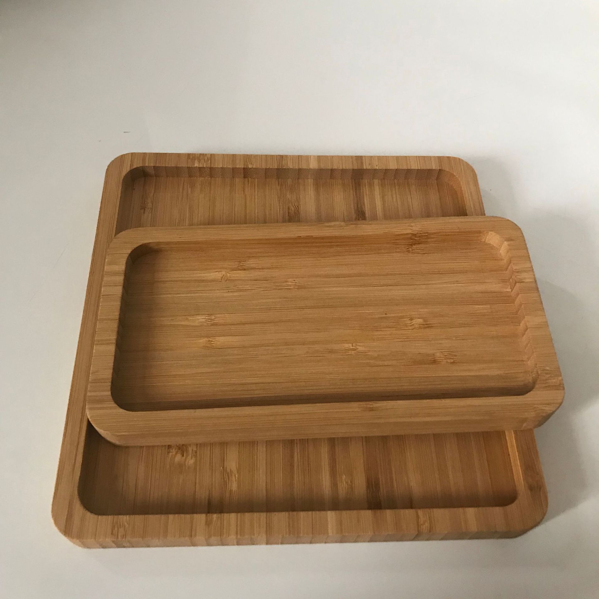 多边形实竹托盘 创意果盘 干果零食盘 竹木盘 厂家定制可印logo