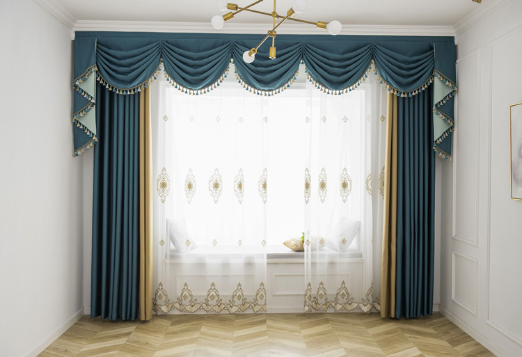 成品窗帘幔头水波幔平幔欧式幔