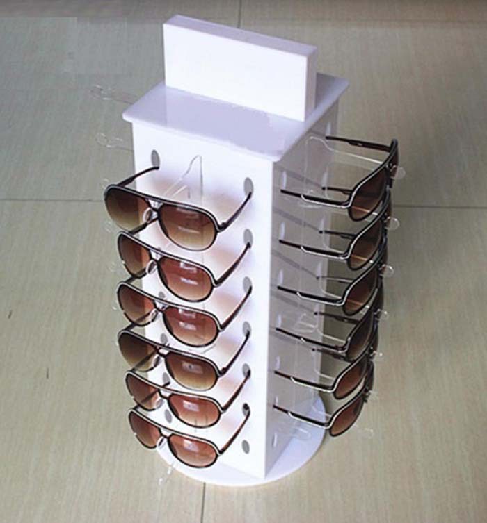 白色旋转亚克力眼镜展示架