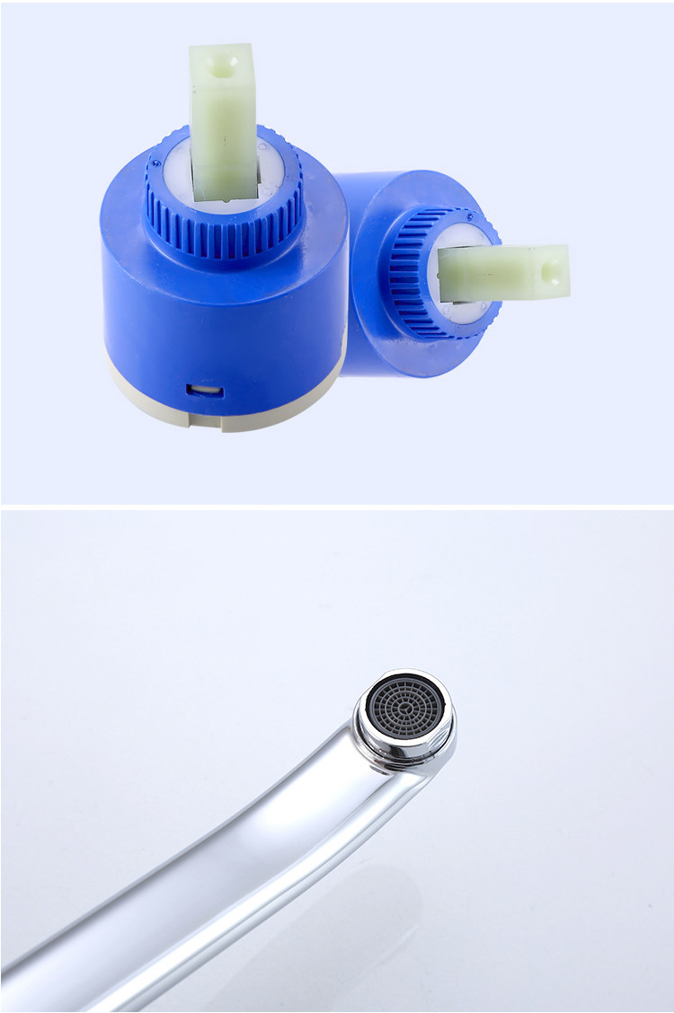 铜平底高脚冷热菜盆水龙头混水阀 单孔开关水槽家用厨房龙头