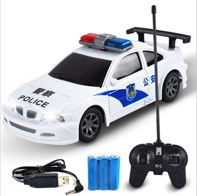 儿童电动遥控警车可充电遥控汽车小男孩宝宝小玩具警车公安特警车