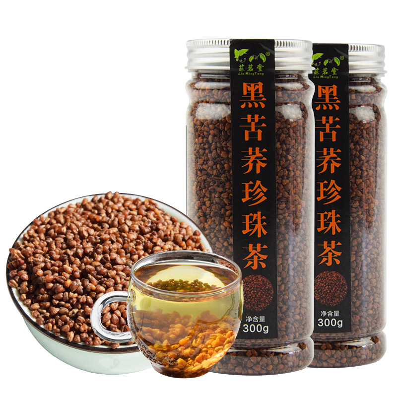 苦荞茶黑珍珠茶大颗粒荞麦茶300克瓶装
