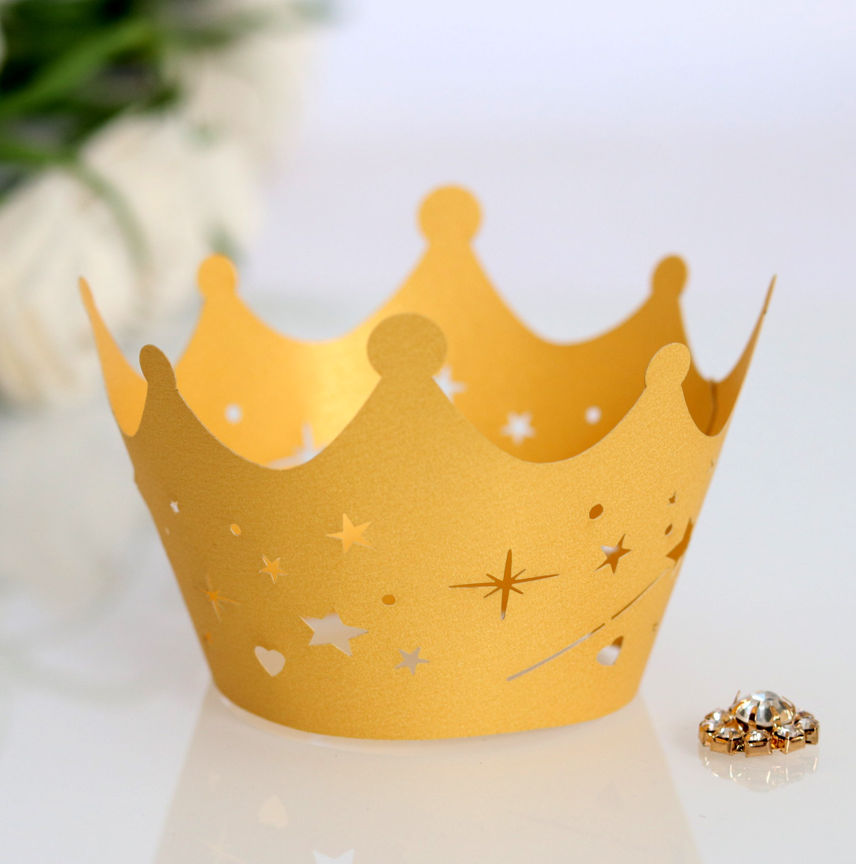 销亚马逊金色皇冠 五角星烘焙纸杯 蛋糕纸围边星星花边浙江批发