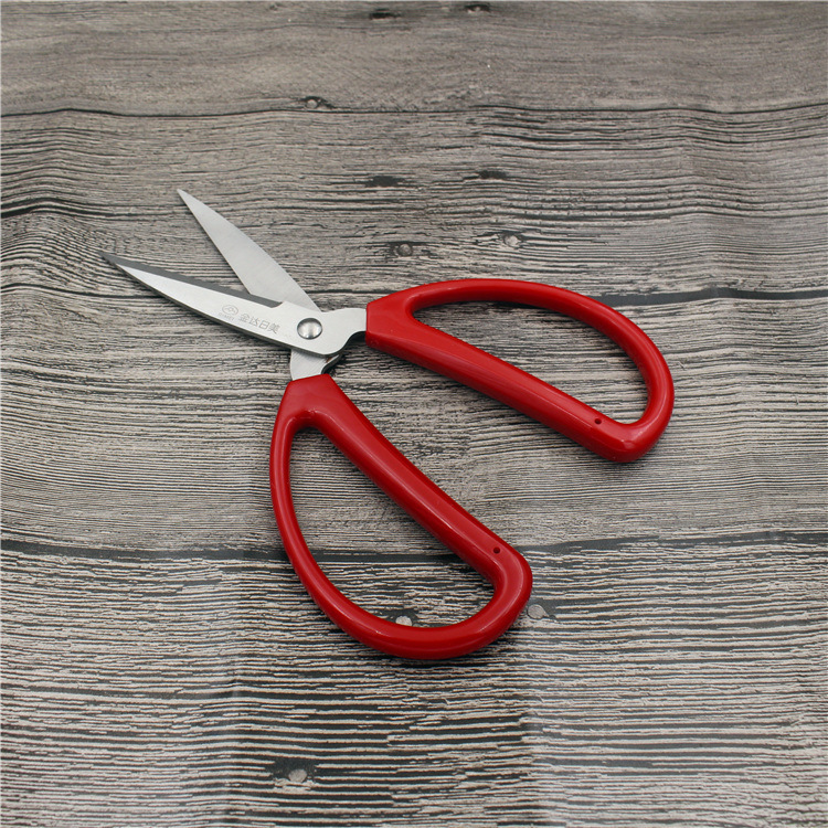 批发日美剪刀 办公家用大号剪刀 红色塑柄剪刀 k14