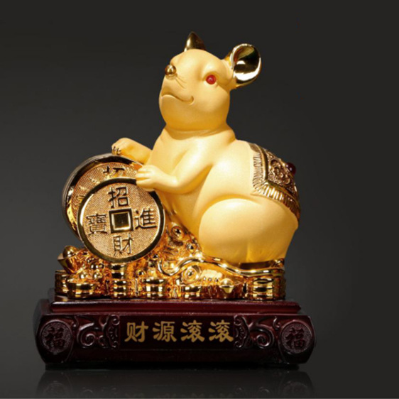 金鼠迎春2020年会礼品鼠十二生肖鼠摆件创意商务公司保险礼品