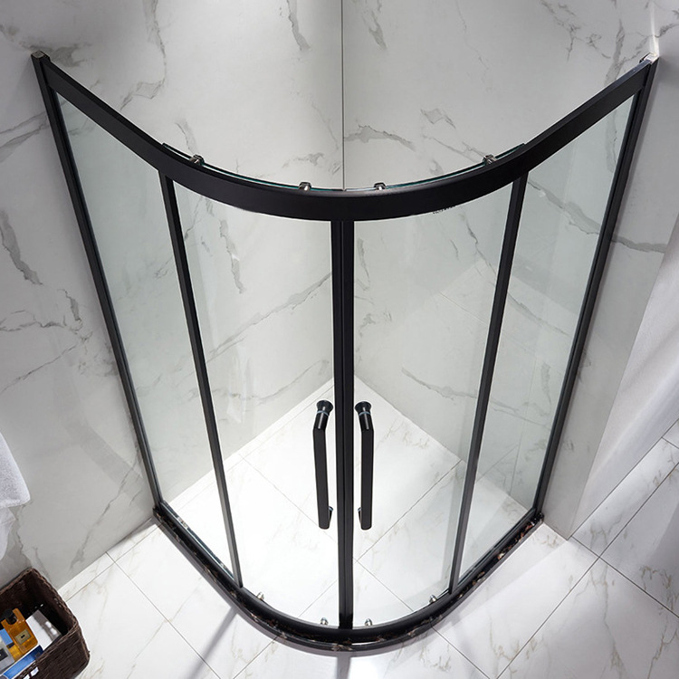 外贸出口家装304不锈钢扇形简约淋浴房欧洲en12150钢化玻璃认证