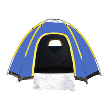 户外3-4人多人帐篷 野营露营旅游登山六角大帐篷 公园沙滩帐篷