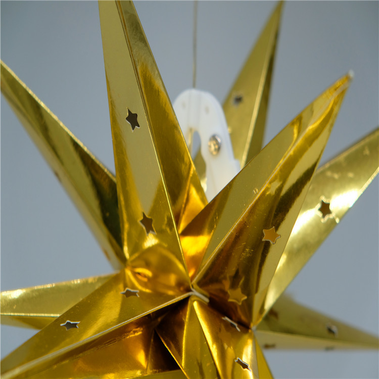 厂家直销纸质爆炸星35cm18角星圣诞节中庭吊饰大型商场节庆装饰品