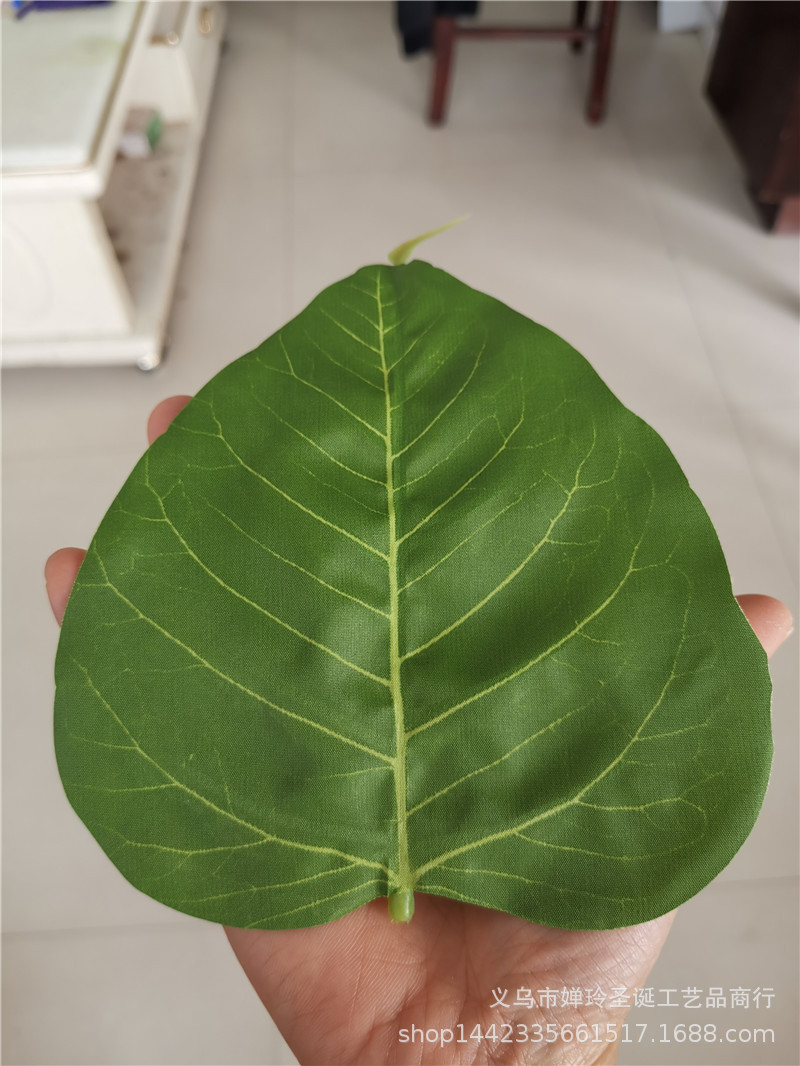 仿真植物仿真花叶配件菩提叶仿真菩提树叶单片丝印布叶子壁挂叶片