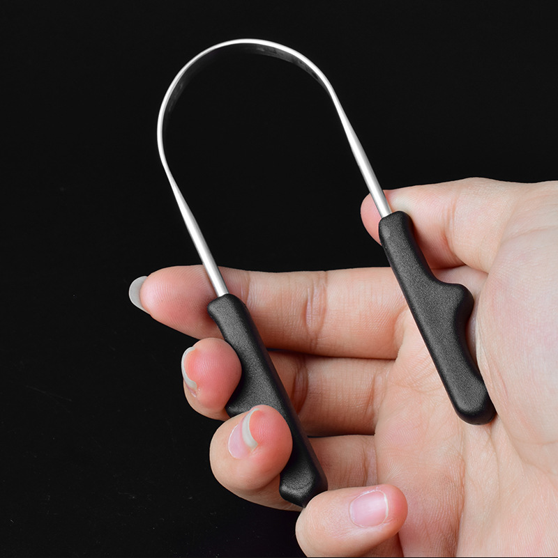 kangbless不锈钢舌苔刷清洁器刮舌器口腔护理刮舌板去除口臭双面