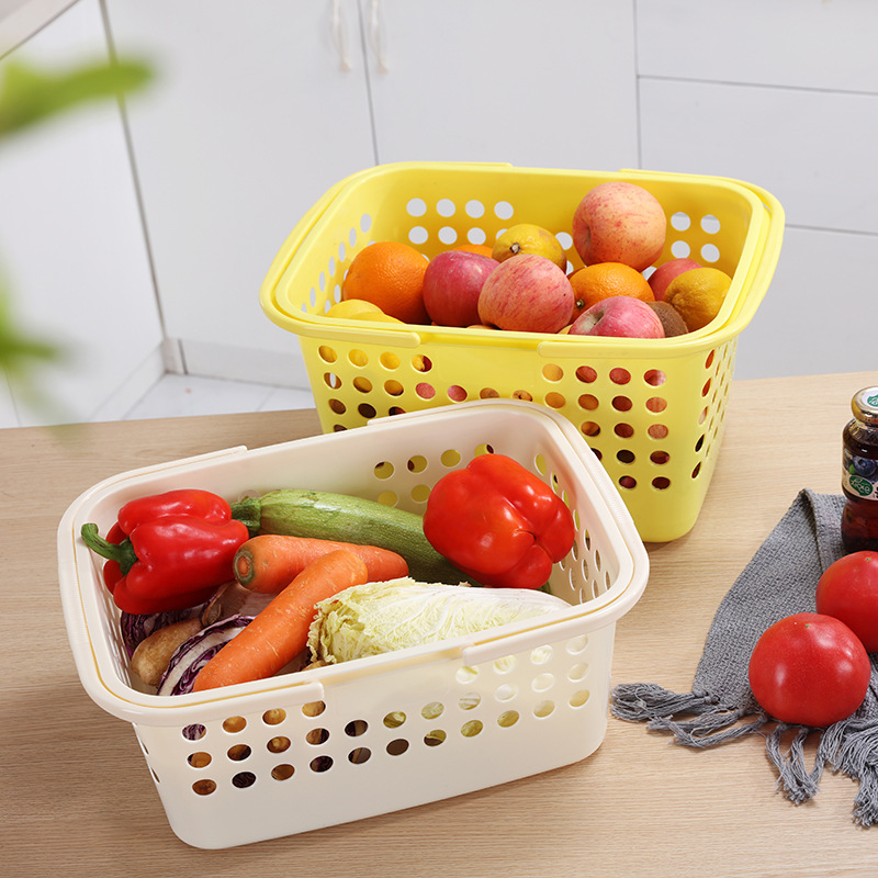 Supermarket Fashion Convenient Hollow Shopping Basket Fruit Toy Storage Plastic Portable Vegetable Basket Large Size 0720