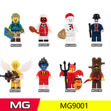 MG9001旅行者小恶M树桩雪人儿童玩具混批外贸拼装积木