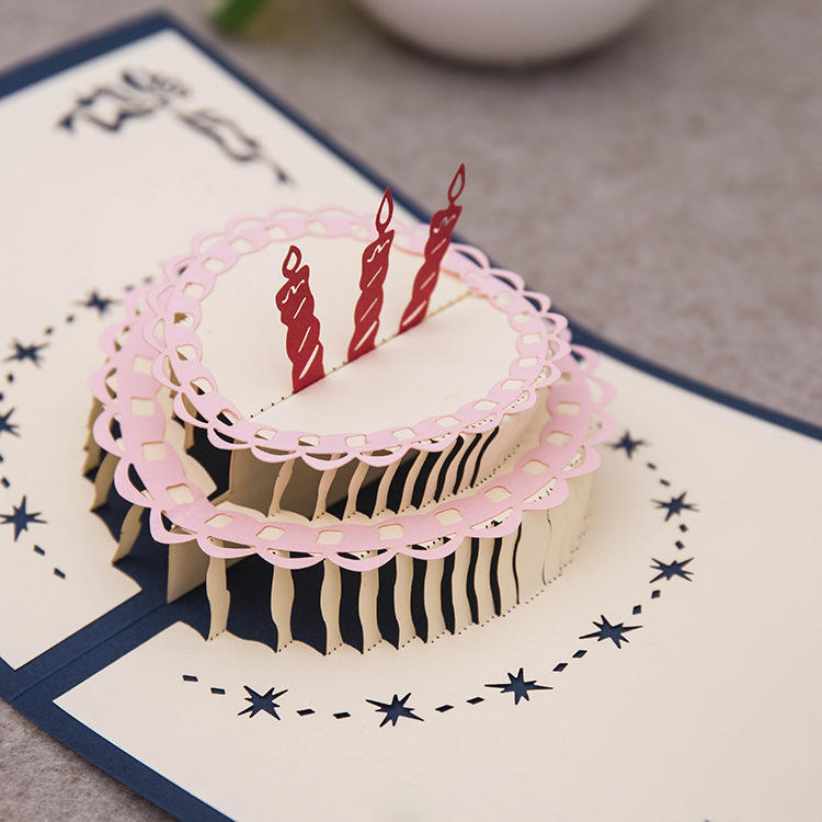 3d立体生日派对请柬镂空生日邀请函请帖3d创意立体纸雕贺卡定制