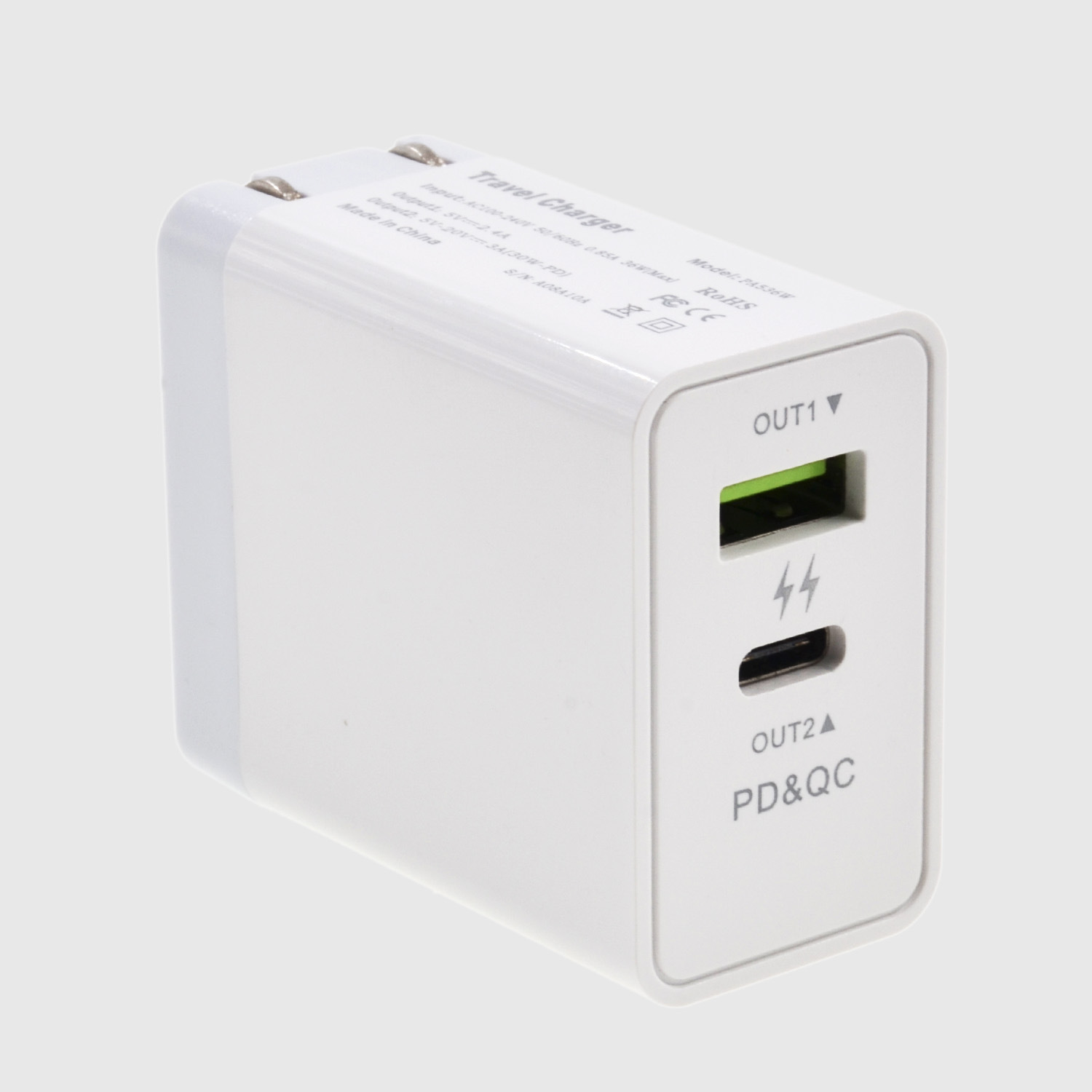 pd充电器type-c充电器qc3.0快充适用苹果笔记本pd30w 5v2.4a usb