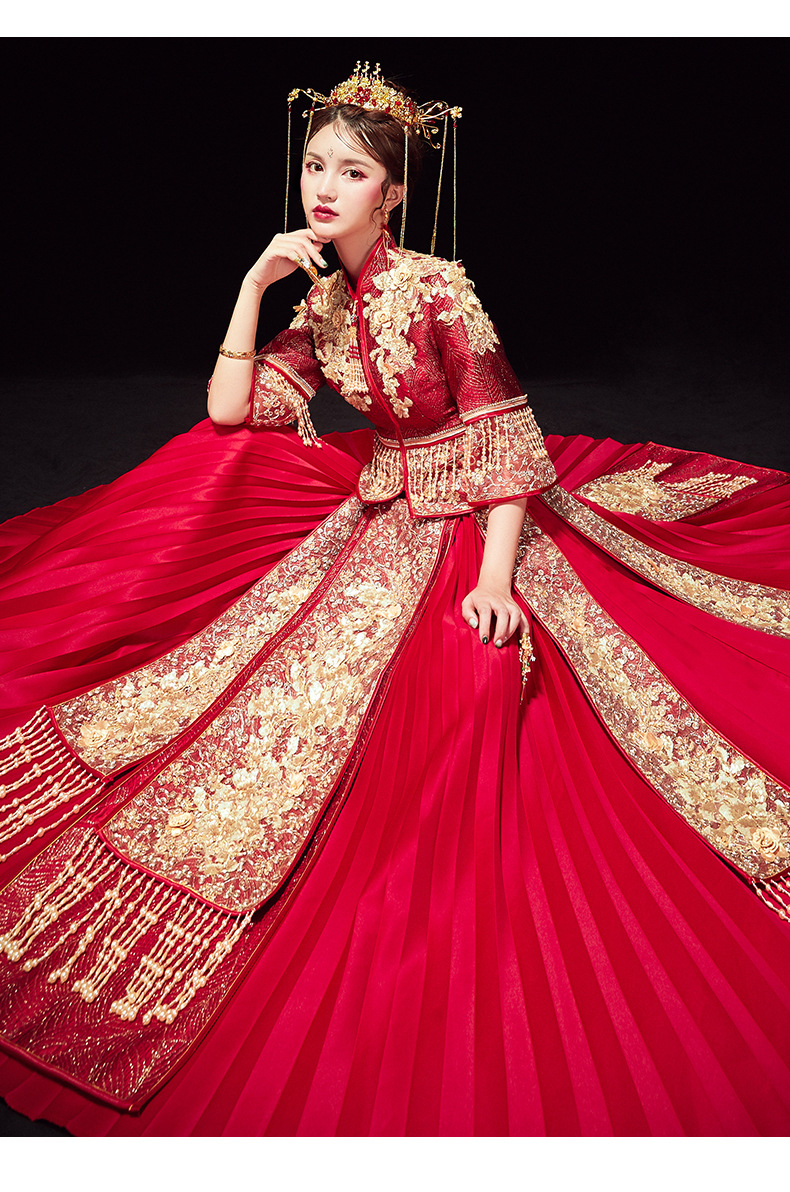 秀禾服新娘龙凤褂2020新款结婚中式敬酒服古代婚纱礼服出阁服秀和