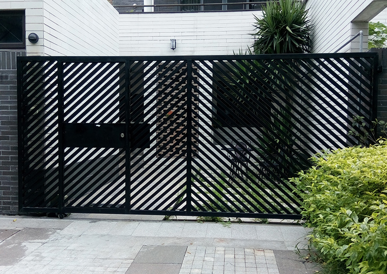 车库欧式铁艺大门 花园别墅庭院双开门 入户铸铁大门 佛山厂定做