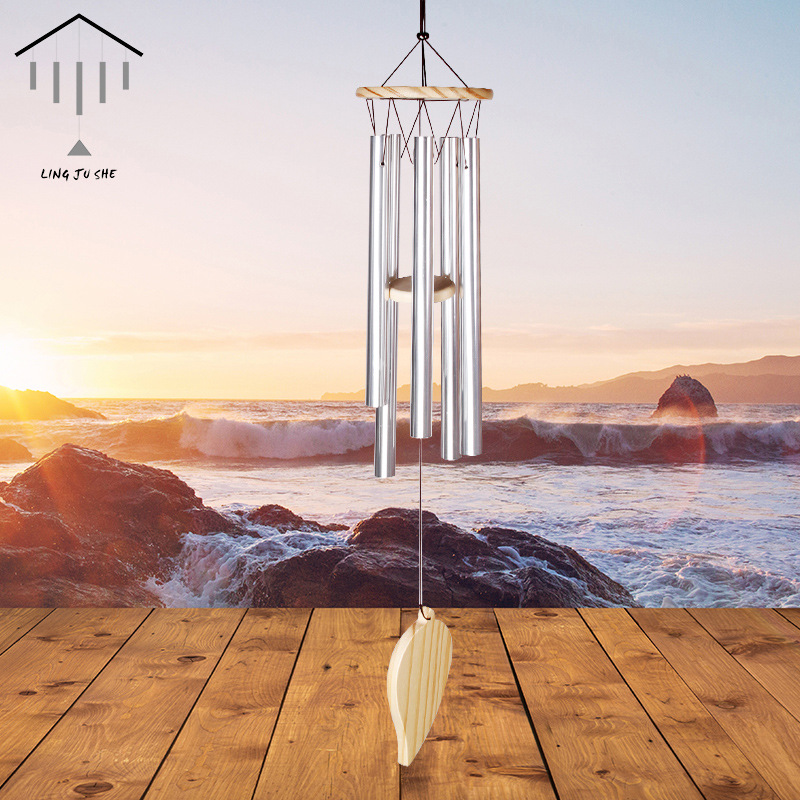 铃聚舍跨境美国铝管金属风铃挂饰5管 家居店铺装饰工艺创意礼品