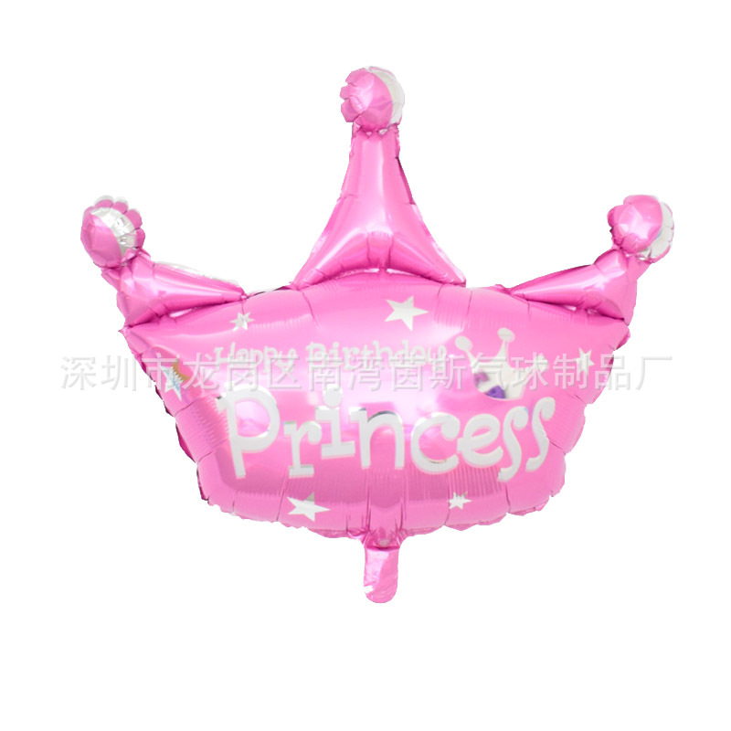 Five-Star Big Crown Prince Princess Aluminum Foil Balloon Hundred Days Banquet Birthday Party Layout Balloon Factory Wholesale